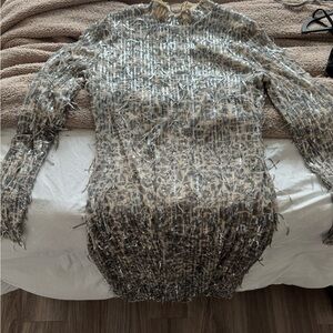 Elegant Silver and Gold Sequin Dress